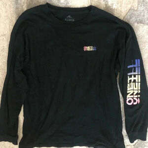 O'Neill Black Long Sleeve Tee with Multicolor Logo